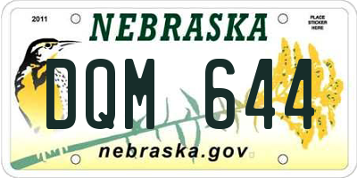 NE license plate DQM644