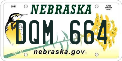 NE license plate DQM664