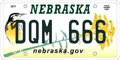 NE license plate DQM666