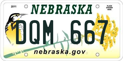 NE license plate DQM667