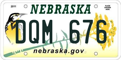 NE license plate DQM676