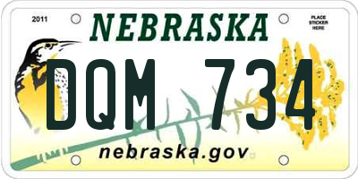 NE license plate DQM734