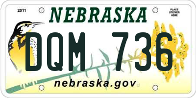 NE license plate DQM736