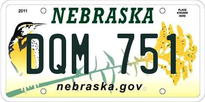 NE license plate DQM751