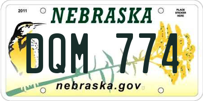 NE license plate DQM774