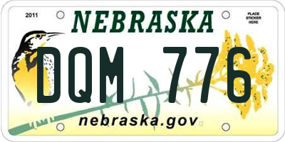 NE license plate DQM776