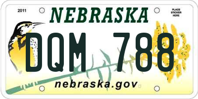 NE license plate DQM788