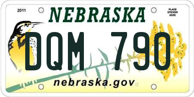 NE license plate DQM790