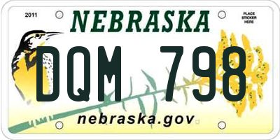 NE license plate DQM798