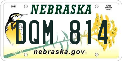 NE license plate DQM814