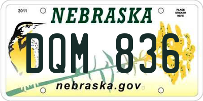 NE license plate DQM836