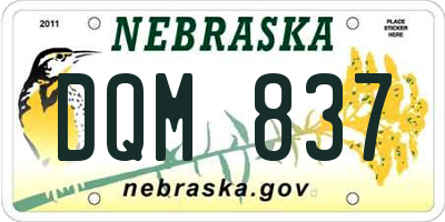 NE license plate DQM837