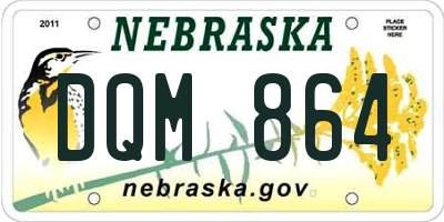 NE license plate DQM864