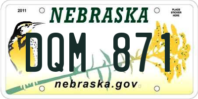 NE license plate DQM871