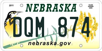 NE license plate DQM874