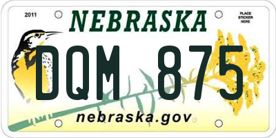 NE license plate DQM875