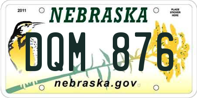NE license plate DQM876