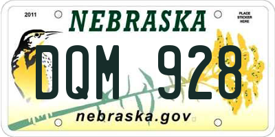 NE license plate DQM928