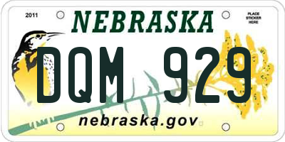 NE license plate DQM929