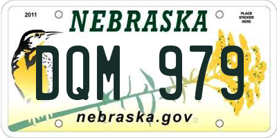 NE license plate DQM979