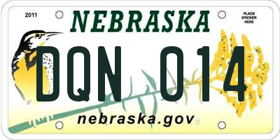 NE license plate DQN014
