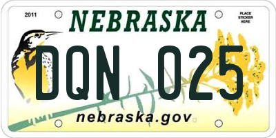 NE license plate DQN025