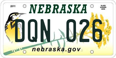 NE license plate DQN026