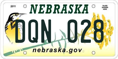 NE license plate DQN028