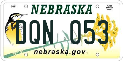 NE license plate DQN053