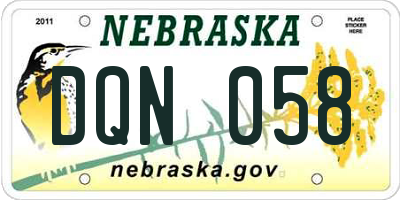 NE license plate DQN058