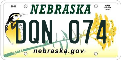 NE license plate DQN074