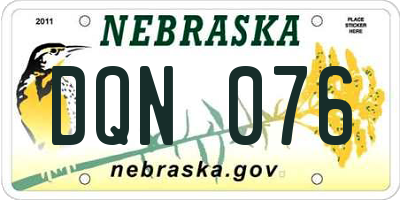 NE license plate DQN076