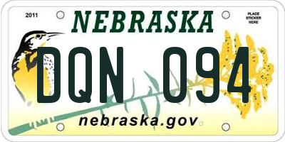 NE license plate DQN094