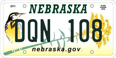 NE license plate DQN108