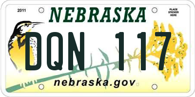 NE license plate DQN117