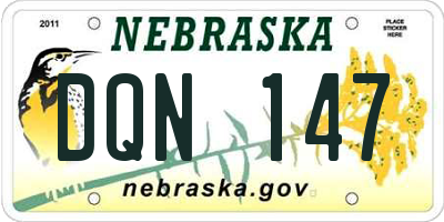 NE license plate DQN147