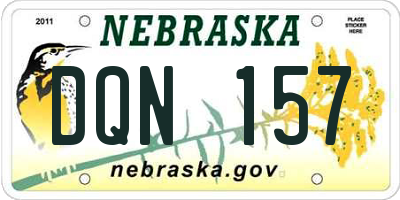 NE license plate DQN157