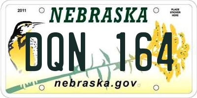 NE license plate DQN164