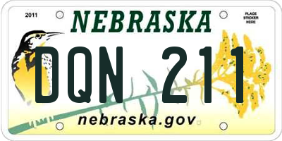 NE license plate DQN211