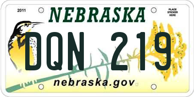 NE license plate DQN219