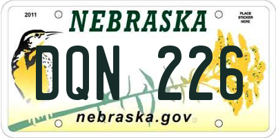 NE license plate DQN226