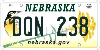 NE license plate DQN238