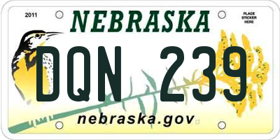 NE license plate DQN239
