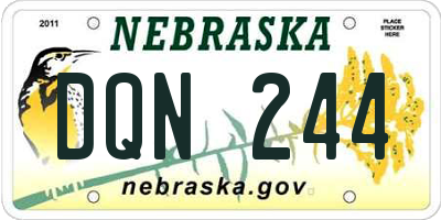 NE license plate DQN244