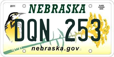 NE license plate DQN253