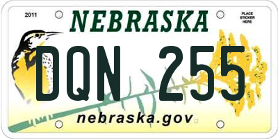 NE license plate DQN255