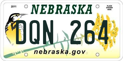 NE license plate DQN264