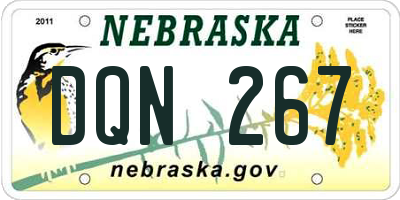 NE license plate DQN267