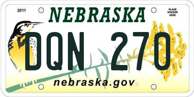 NE license plate DQN270