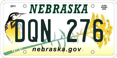 NE license plate DQN276